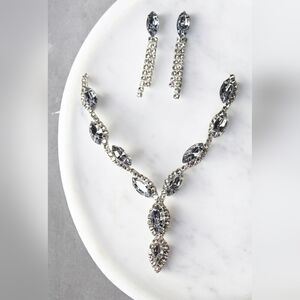 Gala necklace and earrings set Dusk Blue Wedding Prom